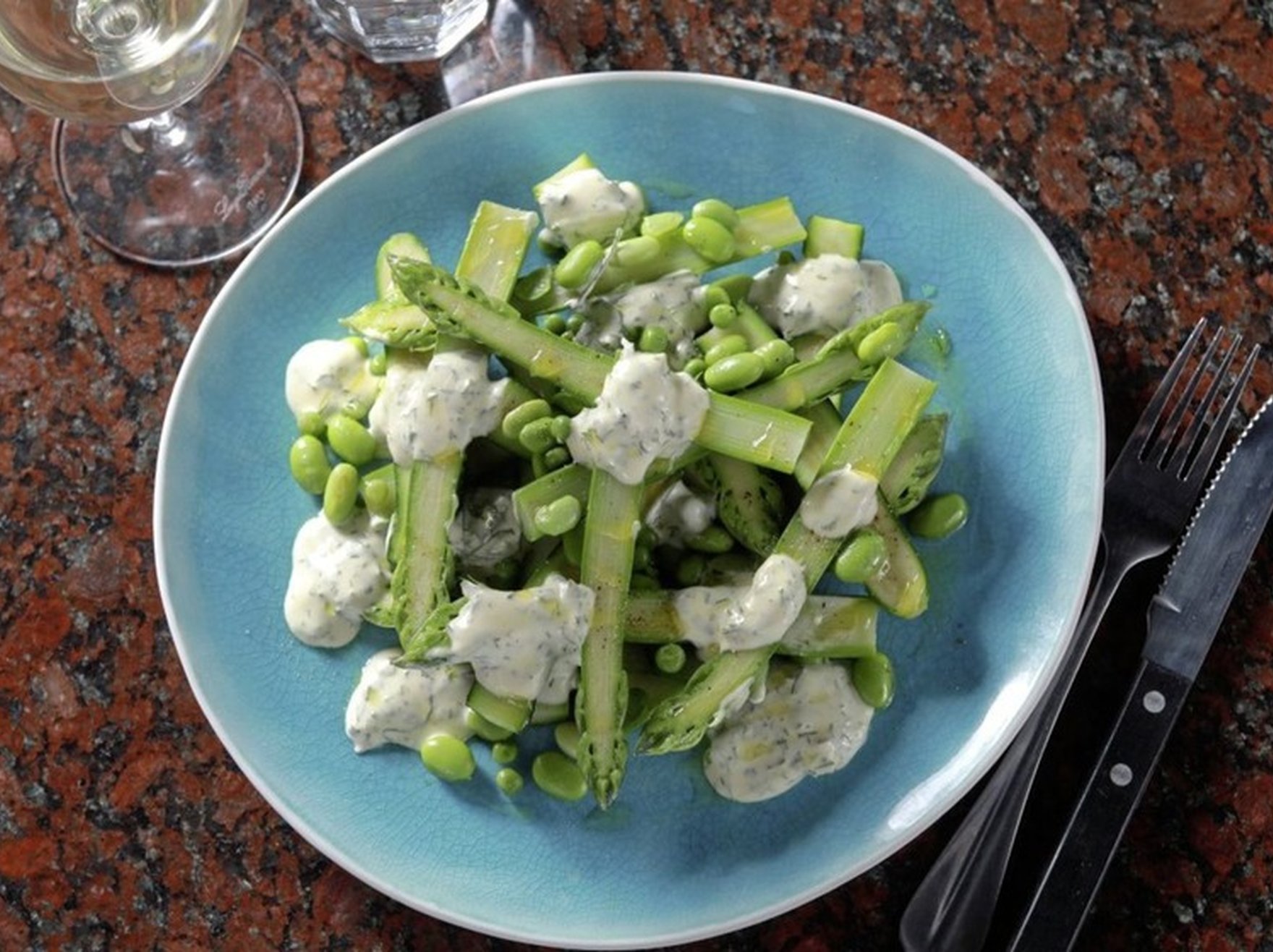 James St Cookery School: Pistou soup, Asparagus salad with herb mayonnaise